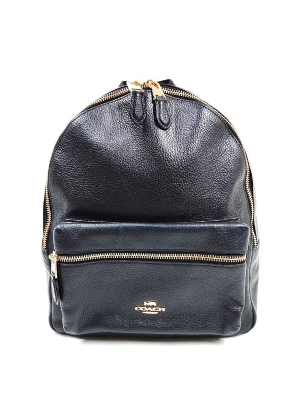 100% Authentic COACH Black Leather Backpack Bag